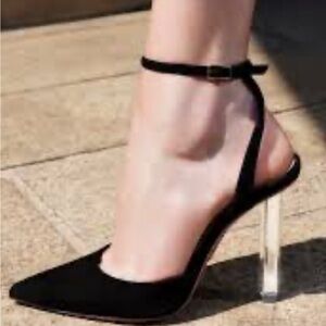 Elegant Black Stiletto Heels with Ankle Strap